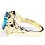 10K, 14K or 18K Gold Ladies Ring, Swiss Blue CZ, R004