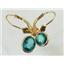 14k Gold Leverback Earrings, Paraiba Topaz, E001