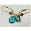 14k Gold Leverback Earrings, Paraiba Topaz, E001