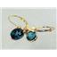 14k Gold Leverback Earrings, London Blue Topaz, E001