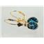 14k Gold Leverback Earrings, London Blue Topaz, E001