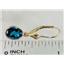 14k Gold Leverback Earrings, London Blue Topaz, E001