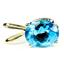 P002, Swiss Blue Topaz 14k Gold Pendant