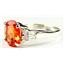 Created Padparadsha Sapphire, 925 Silver Ring, SR123