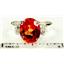 Created Padparadsha Sapphire, 925 Silver Ring, SR123