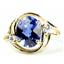 10K, 14K or 18K Gold Ladies Ring, Created Blue Sapphire, R021