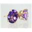 14k Gold Post Earrings, Amethyst, E002