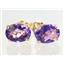 14k Gold Post Earrings, Amethyst, E002