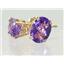 14k Gold Post Earrings, Amethyst, E002