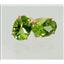 14k Gold Post Earrings, Peridot, E002
