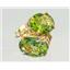 14k Gold Post Earrings, Peridot, E002