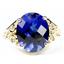 10K, 14K or 18K Gold Ladies Ring, Created Blue Sapphire, R057