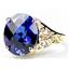 10K, 14K or 18K Gold Ladies Ring, Created Blue Sapphire, R057
