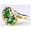 10K, 14K or 18K Gold Ladies Ring, Russian Nanocrystal Emerald, R016