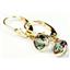 14k Gold Leverback Earrings, Mystic Fire Topaz, E021