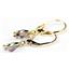 14k Gold Leverback Earrings, Mystic Fire Topaz, E021
