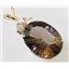 P016, Smoky Quartz, 14K Gold Pendant