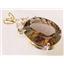 P016, Smoky Quartz, 14K Gold Pendant