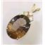 P016, Smoky Quartz, 14K Gold Pendant