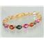 B002, Pink, Twilight & Mystic Topaz Gold Bracelet