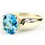 10K, 14K or 18K Gold Ladies Ring, Swiss Blue Topaz, R058
