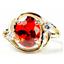 10K, 14K or 18K Gold Ladies Ring, Created Padparadscha Sapphire, R021