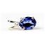 P020, Created Blue Sapphire, 14k Gold Pendant