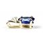 P020, Created Blue Sapphire, 14k Gold Pendant