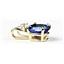 P020, Created Blue Sapphire, 14k Gold Pendant