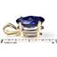 P004, Created Blue Sapphire 14K Gold Pendant