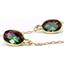 14k Gold Threader Earrings, Mystic Fire Topaz, E005