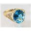 10K, 14K or 18K Gold Ladies Ring, Sky Blue Topaz (Concave Cut), R057