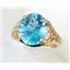10K, 14K or 18K Gold Ladies Ring, Sky Blue Topaz (Concave Cut), R057