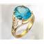 10K, 14K or 18K Gold Ladies Ring, Sky Blue Topaz (Concave Cut), R057