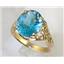 10K, 14K or 18K Gold Ladies Ring, Sky Blue Topaz (Concave Cut), R057