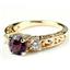 10K, 14K or 18K Gold Ladies Ring, Brazilian Amethyst w/ Accents, R254