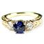10K, 14K or 18K Gold Ladies Ring, Created Blue Sapphire w/ Accents, R254