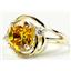 10K, 14K or 18K Gold Ladies Ring, Golden Yellow CZ, R021
