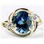10K, 14K or 18K Gold Ladies Ring, London Blue Topaz, R021