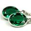 925 Sterling Silver Threader Earrings, Russian Nanocrystal Emerald, SE005