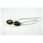 925 Sterling Silver Threader Earrings, Smoky Quartz, SE005