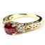 10K, 14K or 18K Gold Ladies Ring, Created Ruby w/ Accents, R254