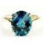10K, 14K or 18K Gold Ladies Ring, London Blue Topaz, R055