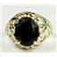 10K, 14K or 18K Gold Ladies Ring, Black Onyx, R004