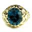 10K, 14K or 18K Gold Ladies Ring, Concave Cut London Blue Topaz, R004