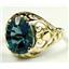 10K, 14K or 18K Gold Ladies Ring, Concave Cut London Blue Topaz, R004