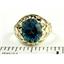 10K, 14K or 18K Gold Ladies Ring, Concave Cut London Blue Topaz, R004
