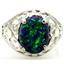 Sterling Silver Ladies Ring, Created Blue/Green Opal, SR004