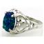 Sterling Silver Ladies Ring, Created Blue/Green Opal, SR004