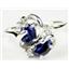 Sterling Silver Ladies Ring, Created Blue Sapphire, SR016